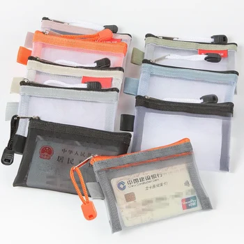 Portamonete trasparente per ragazza con cerniera Porta carte portamonete da donna Portafogli piccoli per donna Borse con cerniera per riporre soldi con chiave per carte in rete 1