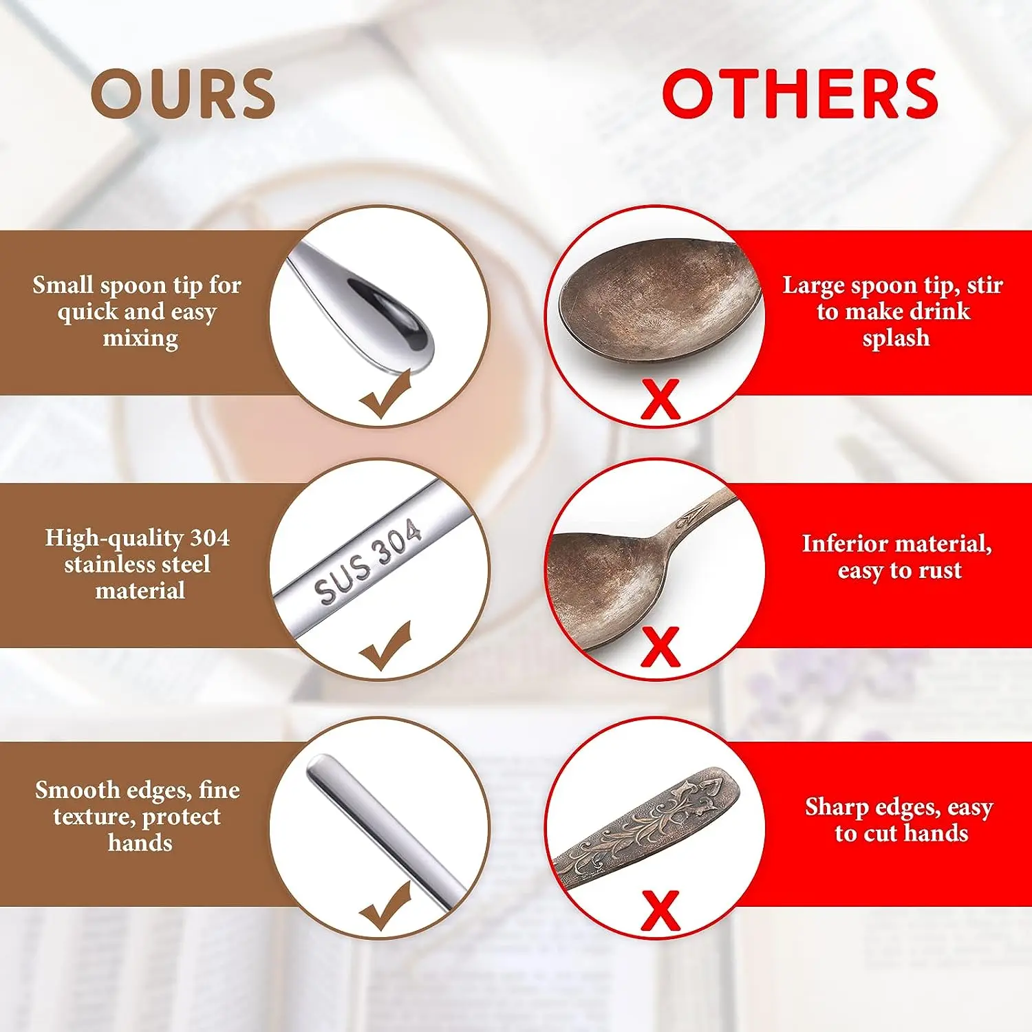 Stainless Steel Spoon Long Handle Stirring Coffee Tea Ice Bar Tableware Kitchen Tool Seasoning Mixing Dessert