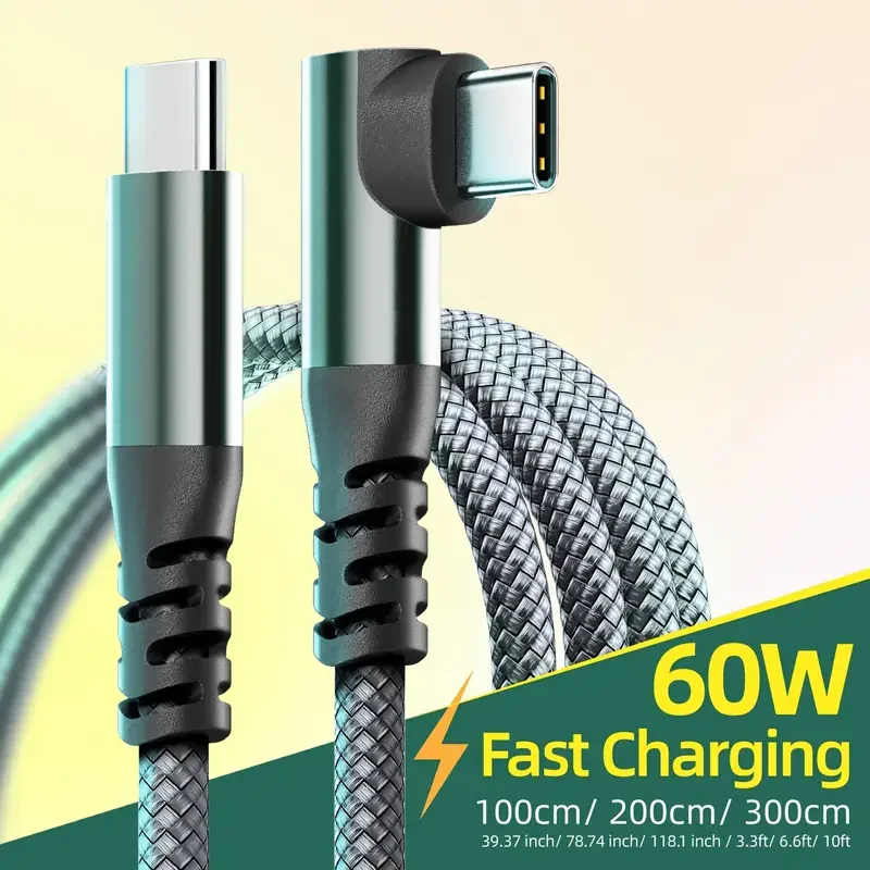 1PC USB C 케이블 1M 2M 3M 10FT USB C 데이터 전송 60W PD 고속 충전 케이블 아이폰 15 15플러스 15프로 맥스용
