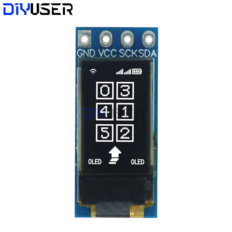 DIYUSER schermo LCD OLED da 0,5 pollici bianco CH1115 piccolo schermo 48*88 display modulo luce bianca schermo verticale IIC - immagine 6
