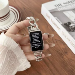 Stainless Steel Metal Chain Watchband Accessories - Samsung Galaxy Fit 3 (Silver)