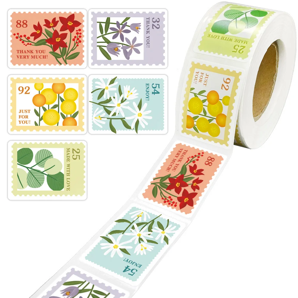 

1roll Pretty Flower Pattern Decorative Stickers 5 Styles Scrapbooking Sticker Label Diary Album Stationery Stamp Stickers
