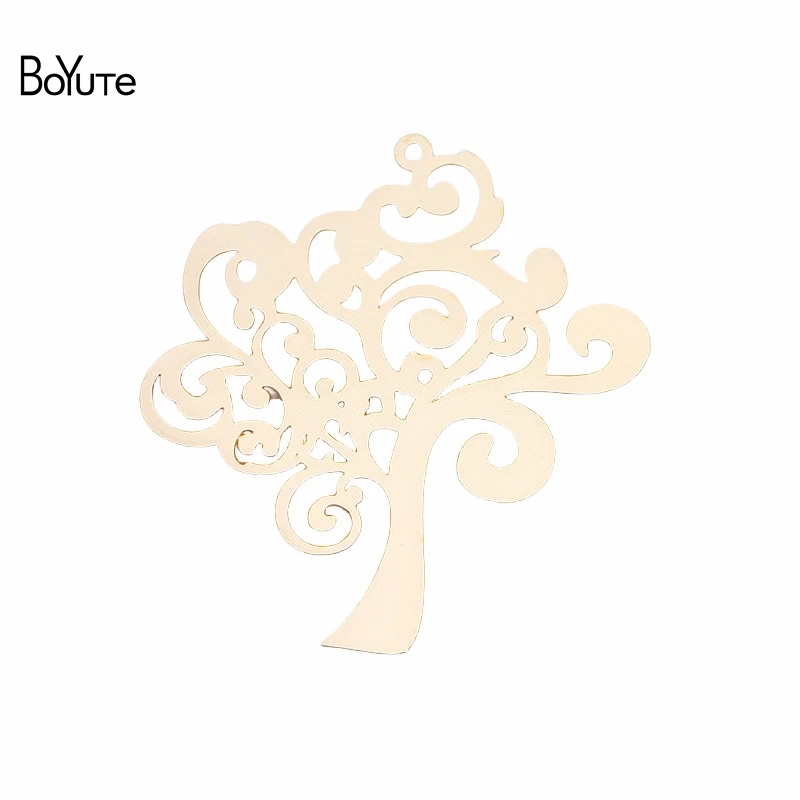 

BoYuTe (10 шт./лот) 40*38 мм металлический латунный подвесной лист в форме дерева, Diy ювелирные аксессуары