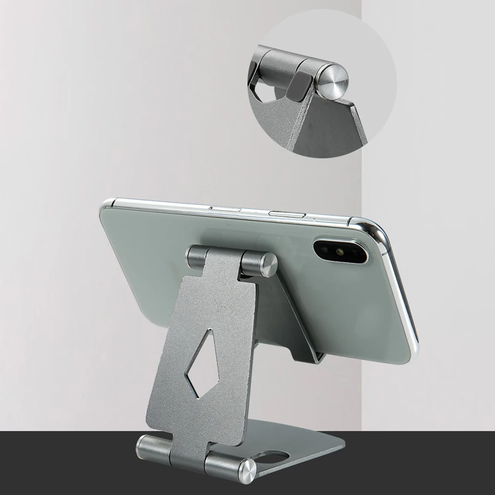 Aluminum Mobile Phone Tablet Portable Adjustable Stand Desktop Folding Lazy Stand 1PC