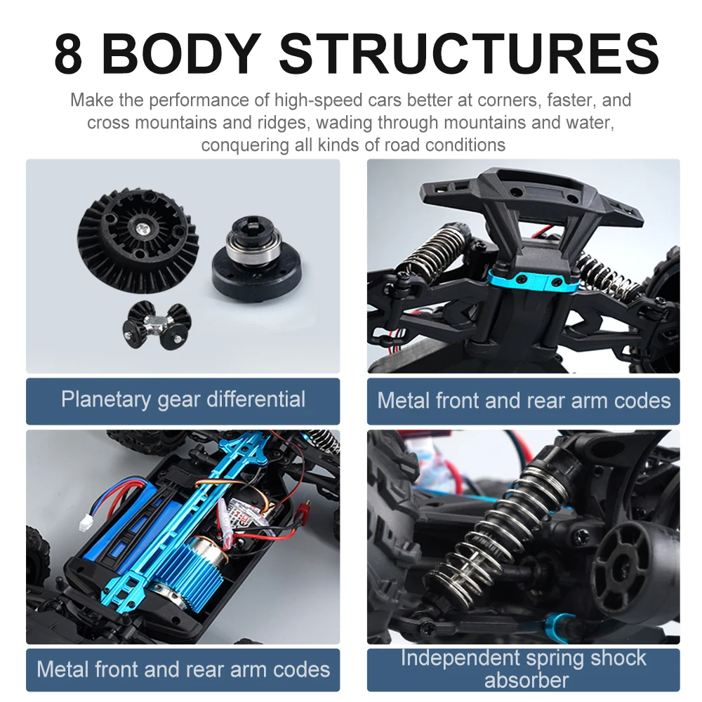 RC Car 16101 16102 Full Scale Four Wheel Drive 50km/H High Speed Truck Off Road Drift Racing Car RC Radio Controlled Car Boy Toy 4