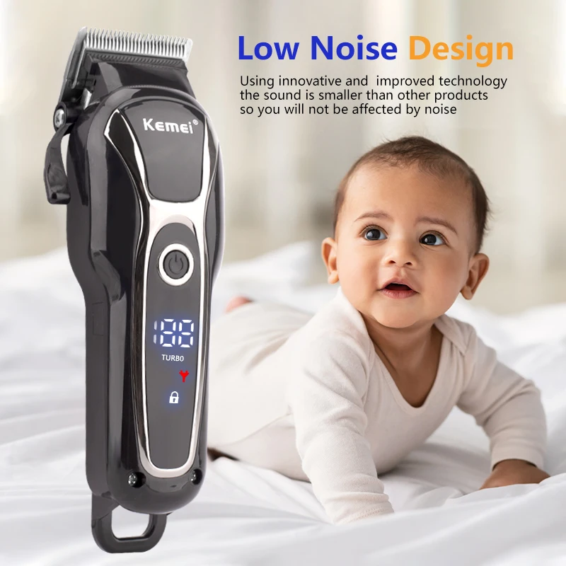 High Quality Professional kemei Electric Hair Clippers For Salon Barber Hair Trimmer KEMEI KM-1990 Rechargeable 6