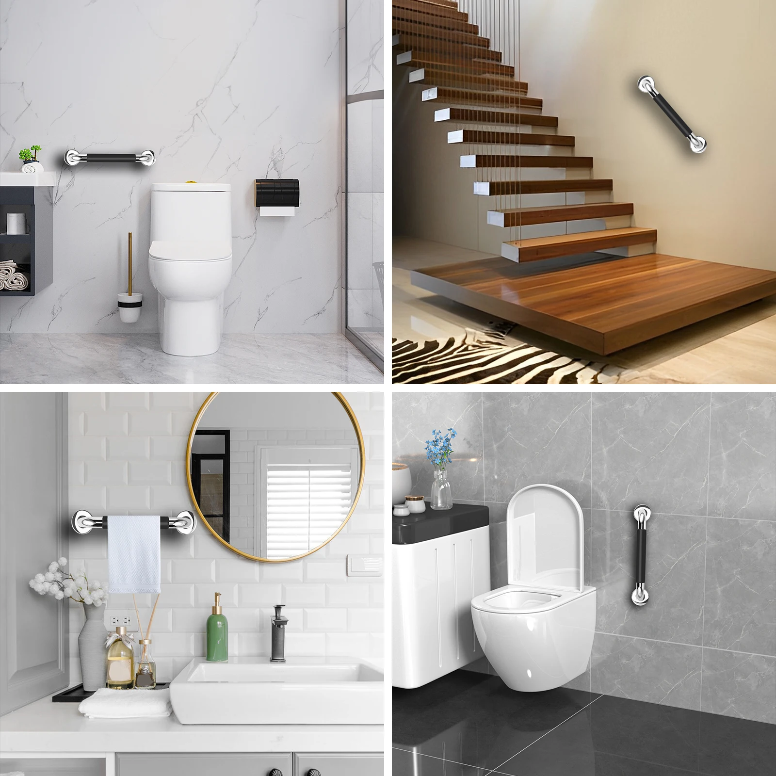 Stainless Steel Bathroom Grab Bar Anti Slip Shower Handle