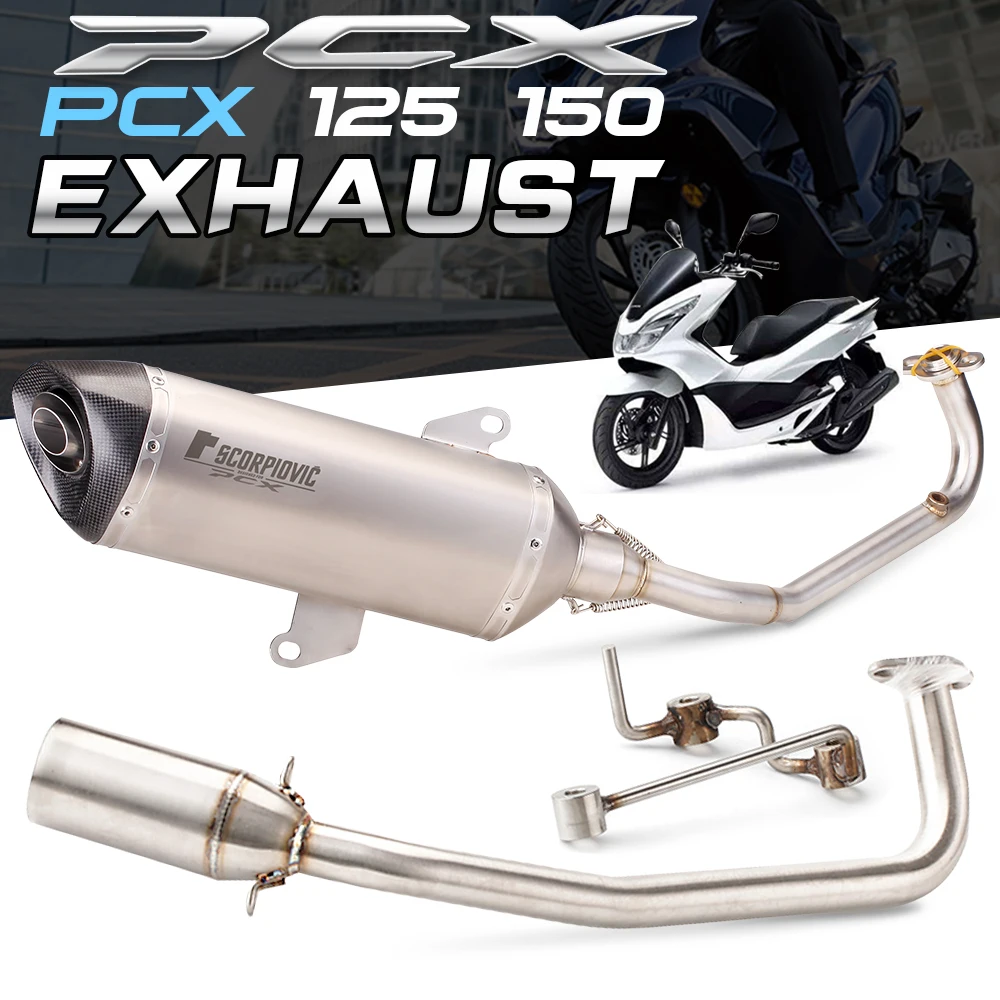Motorcycle Full Exhaust System Slip On Header Pipe Front Pipe Muffler