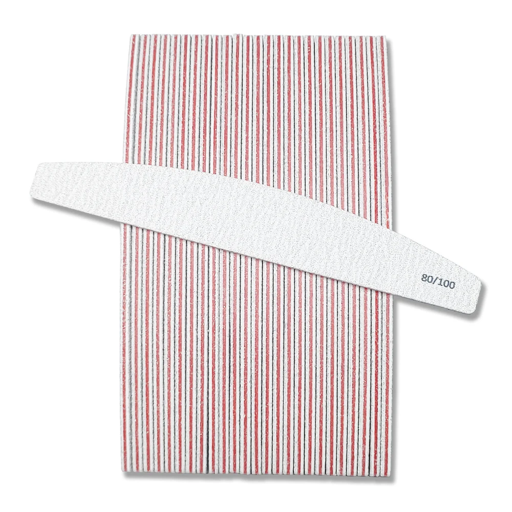 25pcs Half Moon Double-Sided Nail Files