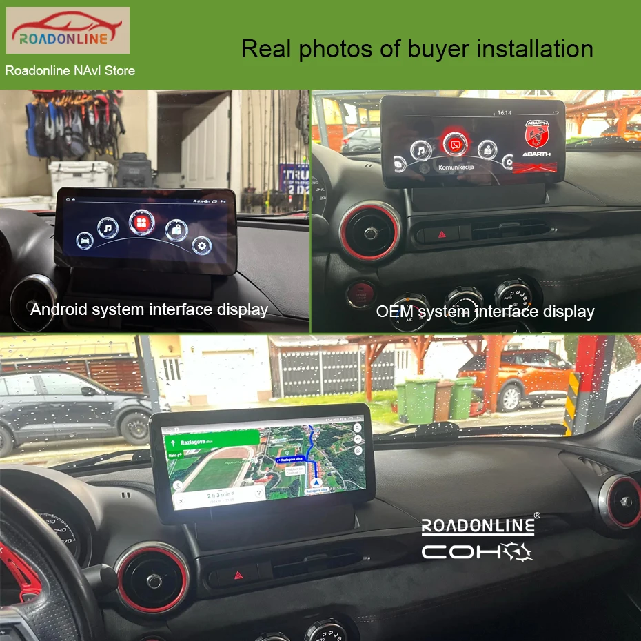 Reproductor Multimedia para Auto Android 15 Octa Core 8+256G 1920*720, Receptor Estéreo, Radio, Carplay, WIFI, 4G para FIAT 124 Spider 2016-2018 4