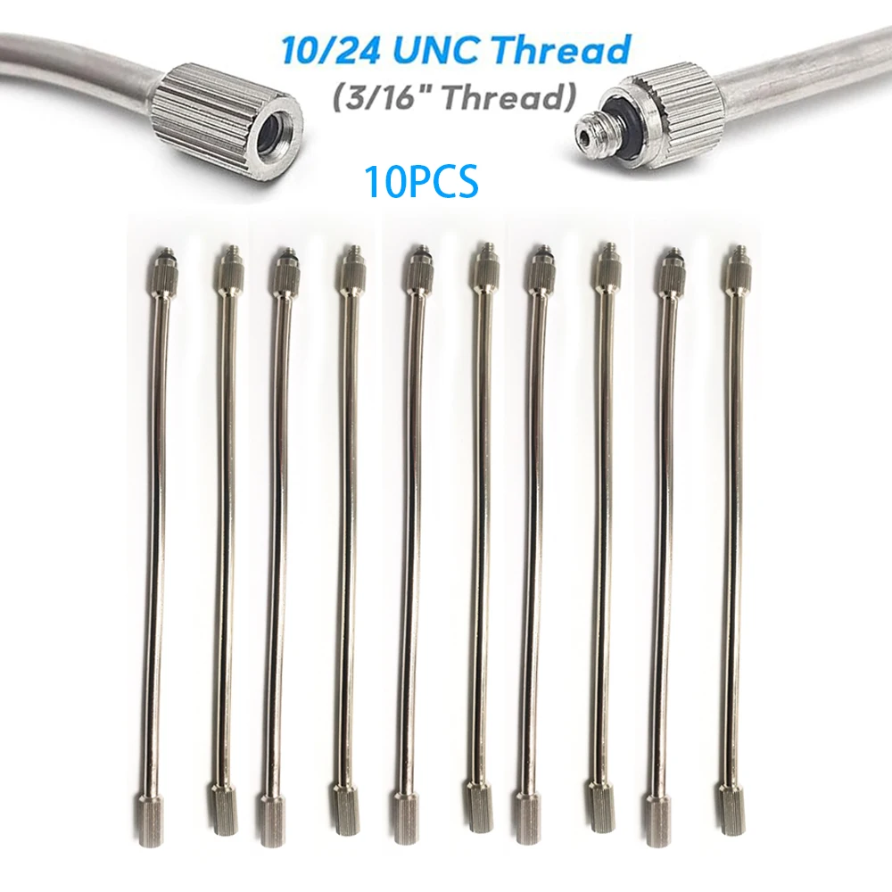10PCS 3/16" Flexible Mister Nozzle Extensions 20cm Brass Mist Rod Bendable Extended Pole for High Pressure Misting Fittings 5