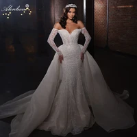 Mermaid Bridal Gown – Alonlivn 2-in-1 Lace & Beading Dress