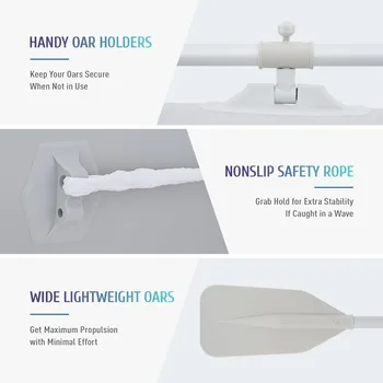 7.5 ft Inflatable Dinghy Boats with Aluminium Alloy Floor,Portable Boat Raft, Inflatable Touring Kayak,w/Panels Paddles Air Pump 4