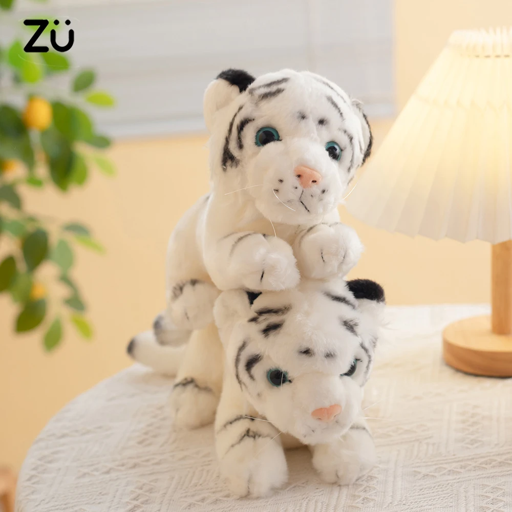 23cm 1pcs Cute Stuffed Animal Baby Tiger White Siberian Tiger Plush Toy Soft Room Decor Gift for Girl Boy Plushies Doll наклейка круг siberian tiger d 100 мм