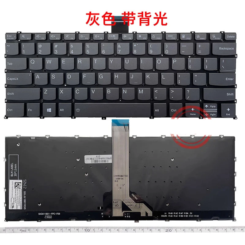 Nuovo Per Lenovo Yoga Slim 7 Pro 14 Irh8 Pro-14Irh8 Pro14 Arh8 2023 Tastiera Us Retroilluminato Grigio