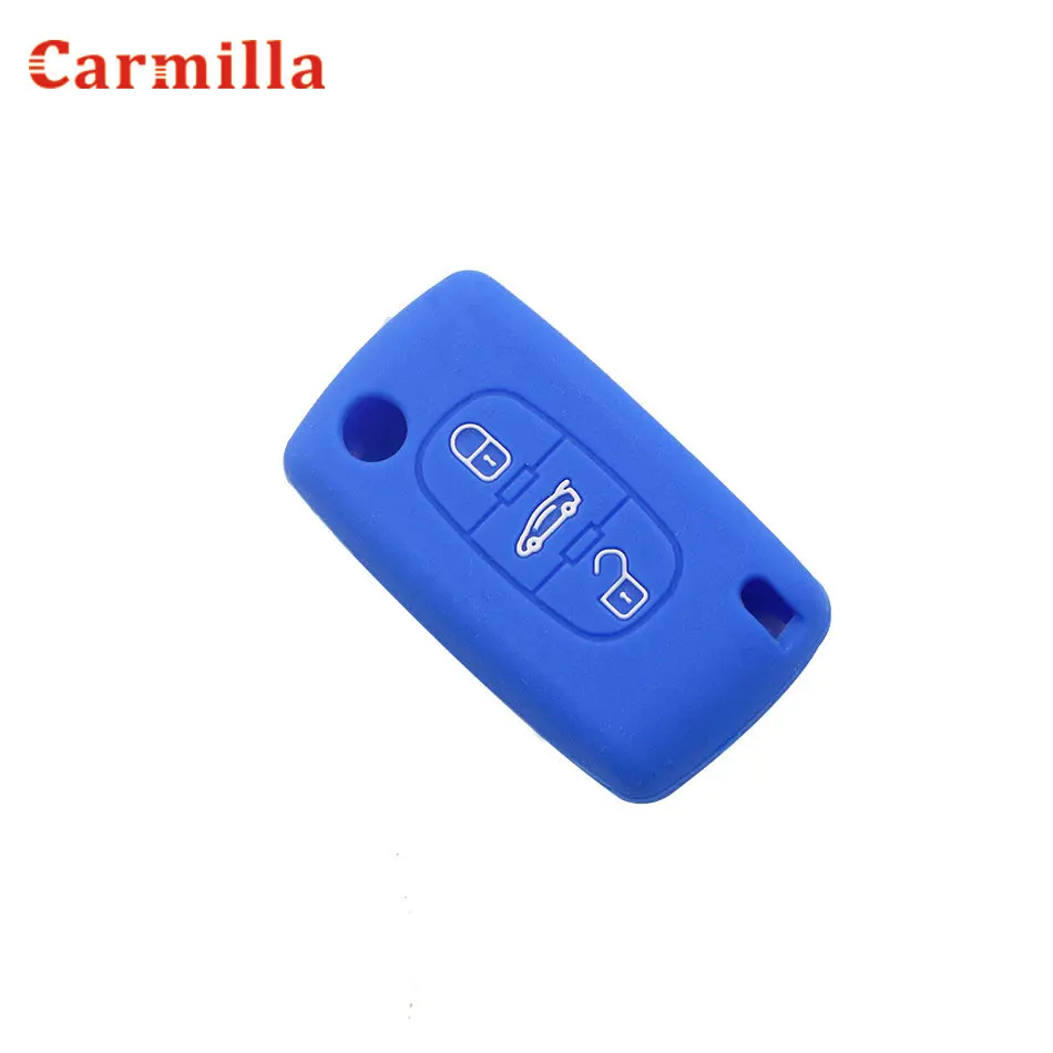 Carmilla Silicone Case for Peugeot 208 207 308 RCZ 408 407 307 206 for Citroen C4 C5 C3 C2 C4L Xsara Picasso Car Flip Key Cover key case,key case cover,car key shell