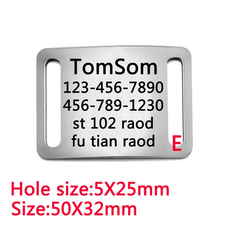 Pet Dog Cat Id Tag Customized Stainless Steel