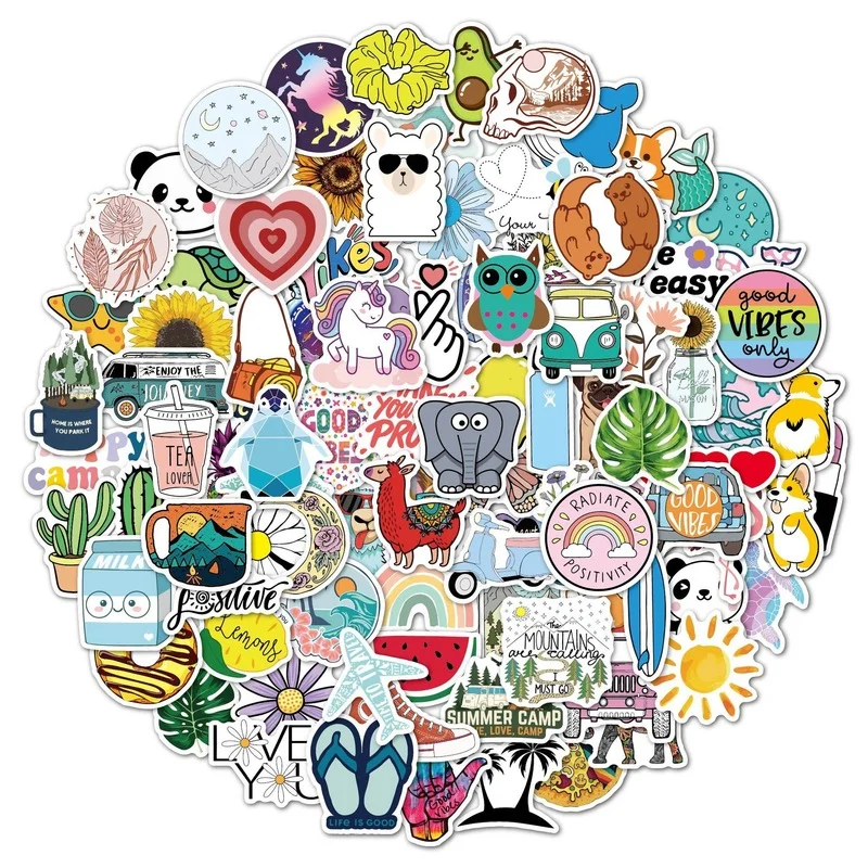 

100PCS Kawaii Animal Cartoon Stickers Skateboard Laptop uitcase Fridge Phone Guitar Motorcycle Luggage Decal Fun for stiker