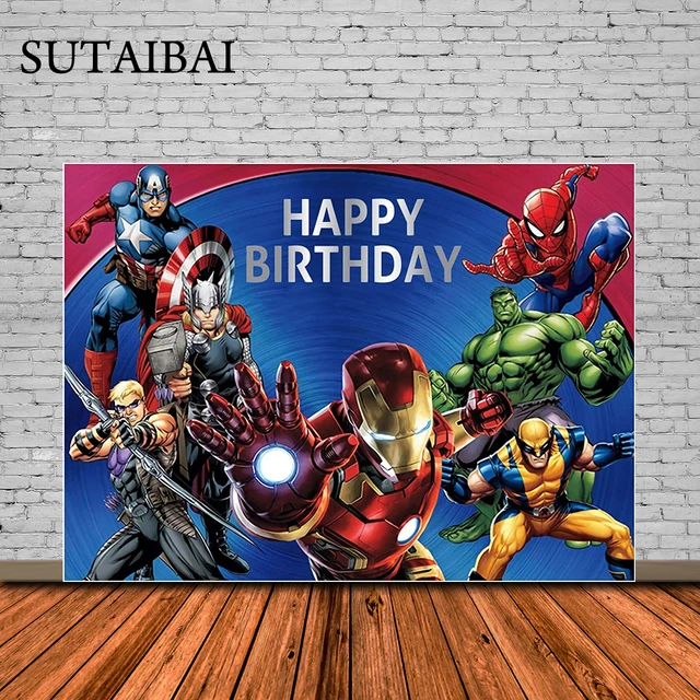 Toile de Fond de ixd'Anniversaire Marvel Smile Hero, Banderole de  Photographie Murale, Décorations de ixd'Anniversaire - AliExpress