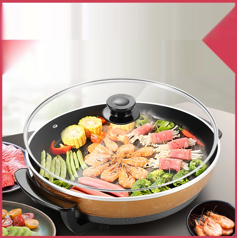Household electric pancake pan with large electric pancake stalls is called frying pan frying hot pot