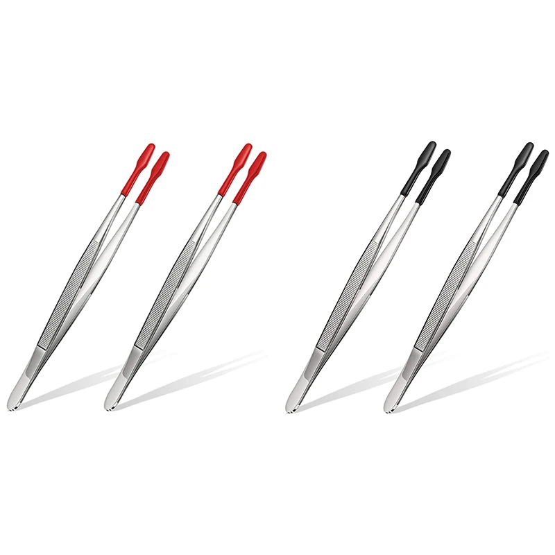 Rubber Tip Tweezers PVC Silicone Precision Tweezers Laboratory Industrial Hobby Craft Tool 2 Pieces