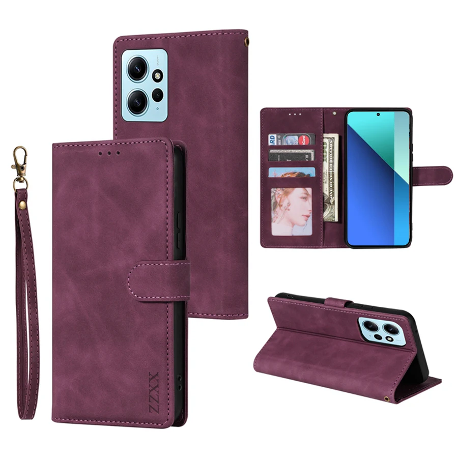 Premium Wallet Leather Case with Card Slot and Magnetic Flip Closure - Skin-friendly Design