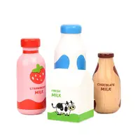 Pretend Play Drink Bottle Toy Imitation Game Strawberry Milk Kitchen Food Toys Educational Simulation Wooden Milk Drink Kids Toy 1