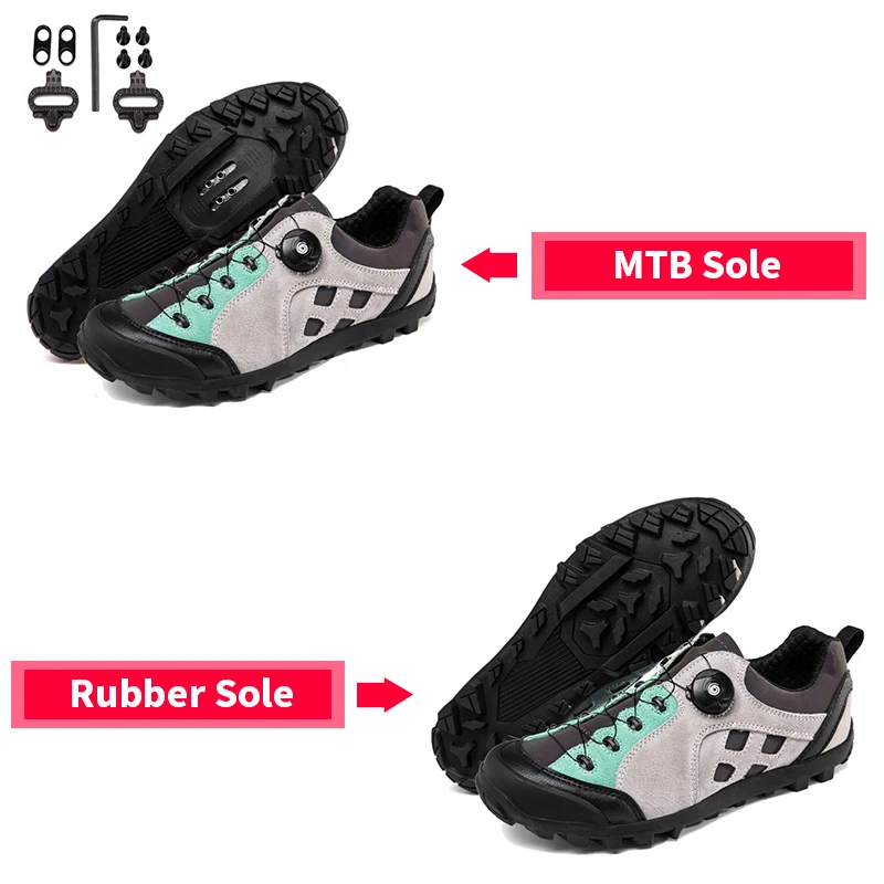 Leather Cycling Shoes Mountain Speed Outdoor Racing Sneakers 39-46 MTB