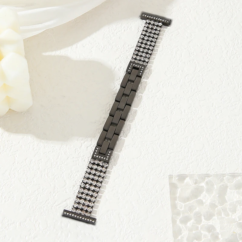 Elegant Diamond-Accented Metal Bracelet Watchband for Women (Available in Multiple Sizes)