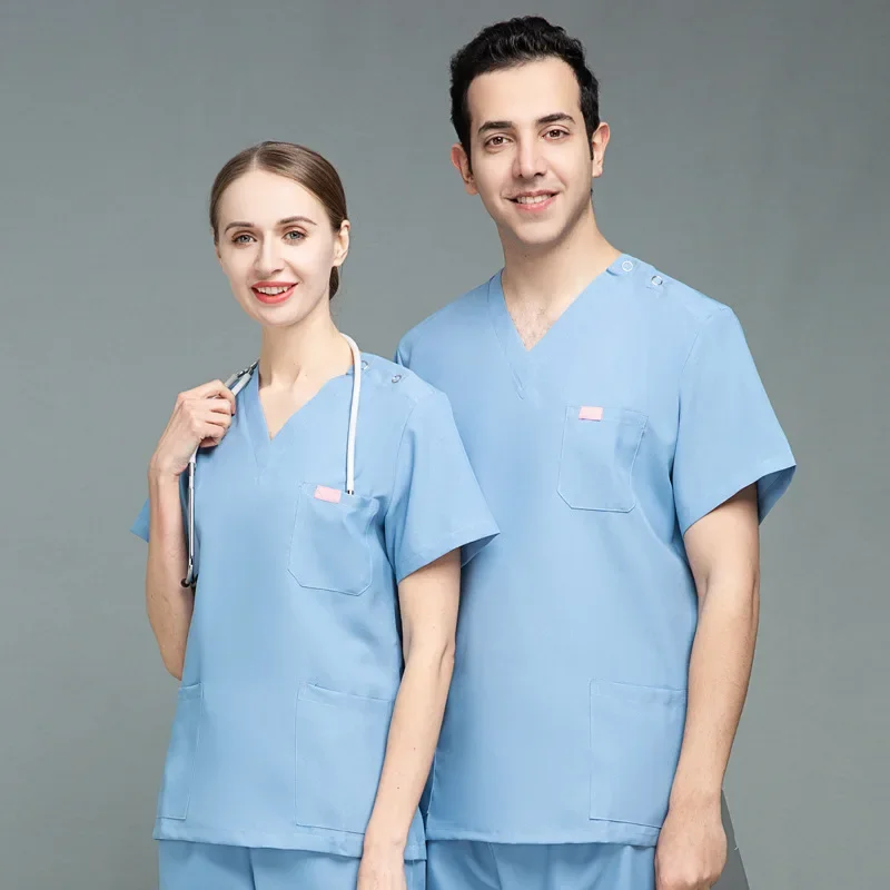 

Multicolor Unisex Short Sleeved Pharmacy Nurse Uniform Hospital Doctor Workwear Oral Dental Surgery Uniforms Medical Scrubs Sets