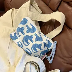 Chic Blue Cat Cosmetic and Storage Bags with Handles (Blue)