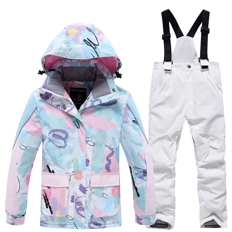 

Winter Ski Sets Childrens Snowboard Boy Waterproof Girl Warm Skiing Jacket Pant Hooded Fleece Skiing Suit Jacket Pants Clothings