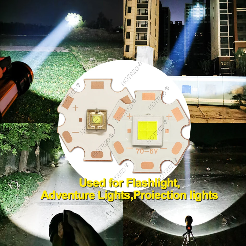 DC3V/6V/12V 5W10W 20W 30W50W 3535/XHP5050/XHP7070/XHP9090 평면 레이저 LED 칩 다이오드 손전등 소스 헤드 램프 낚시 액세서리