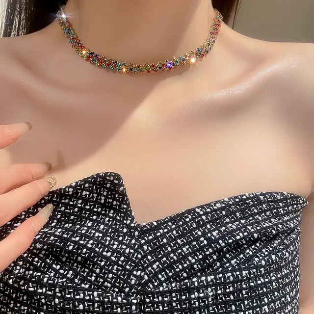 Tessa Luxury Shiny Full Rhinestone Choker Necklace 3