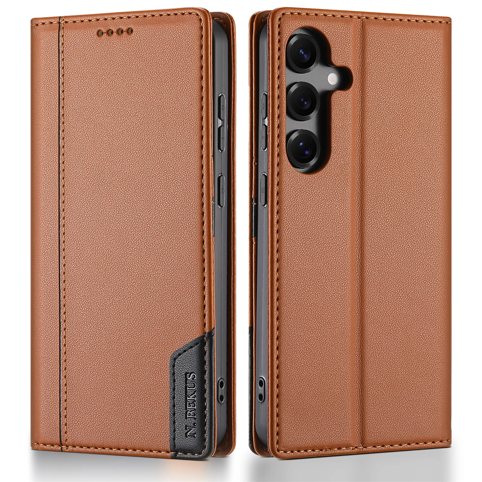 Leather Magnetic Card Holder Wallet with RFID Protection