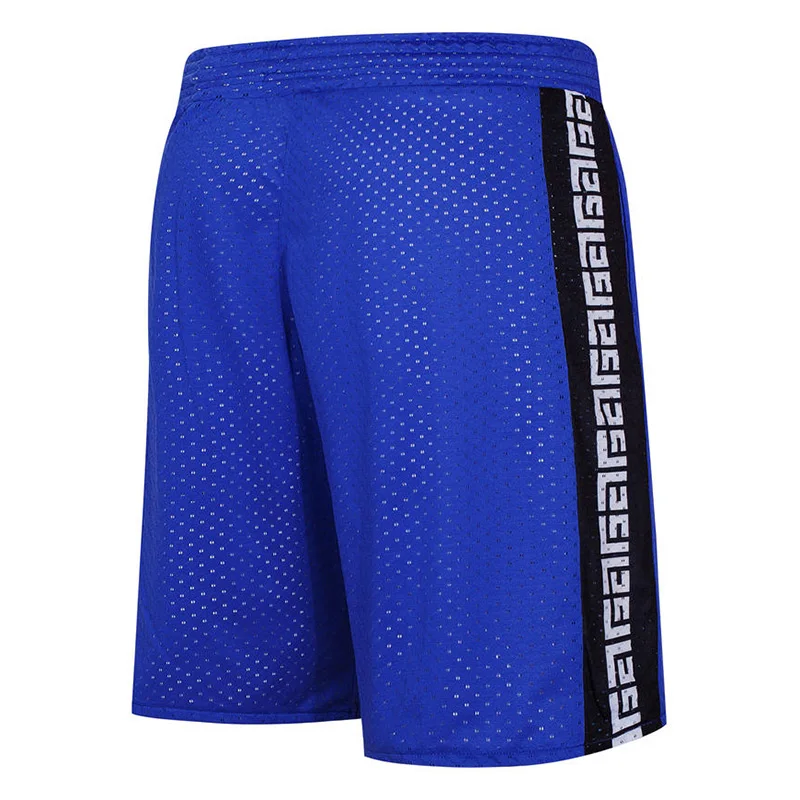Men's Reversible Basketball Shorts with Pockets Two Face Wear Summer Sports Shorts 100% Polyester Dry Fit Holes Material Shorts