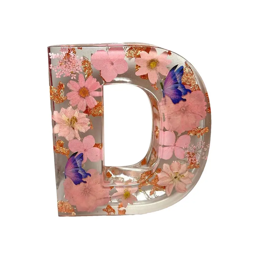 Description Picture 5 of itemFloral Letter Night Light Alphabet Letter LED Lights Luminous Number Lamp Decorative Resin Lamp With Initial Letter & Dry Flower