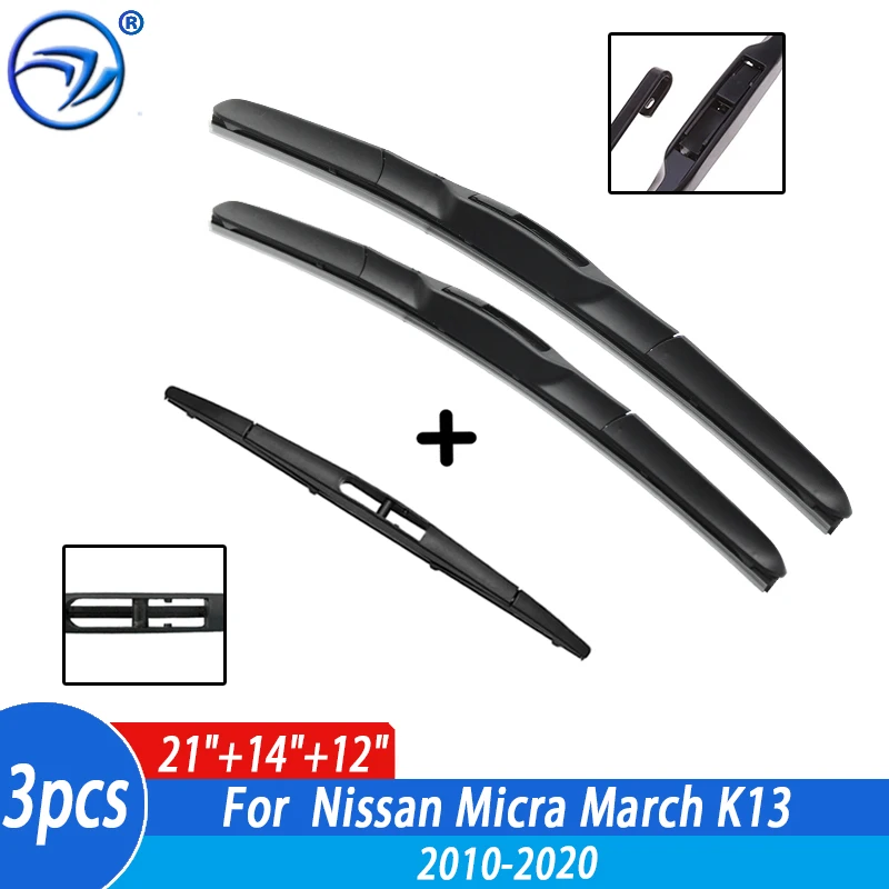 WiperFrontRearWiperBladesSetKitForNissanMicraMarchK132010
