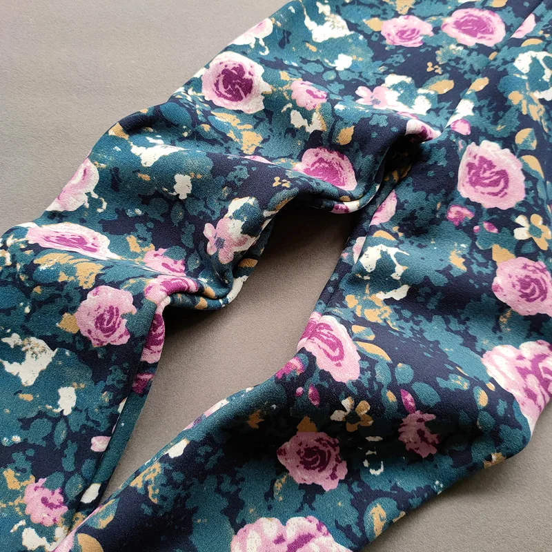 Girls Fleece Lined Floral Leggings 5