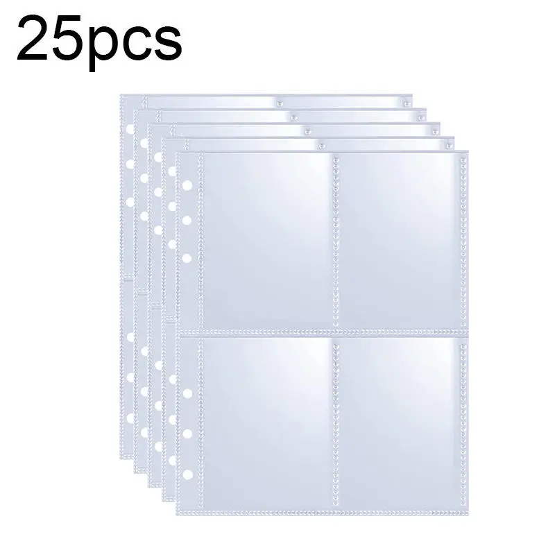 A5 Notebook Fotokaart Bindmiddel met 4 Zakken Hoezen, 6-Ring PU Lederen Bindmiddel Losbladige Persoonlijke Organisator Foto Bindmiddel Boek