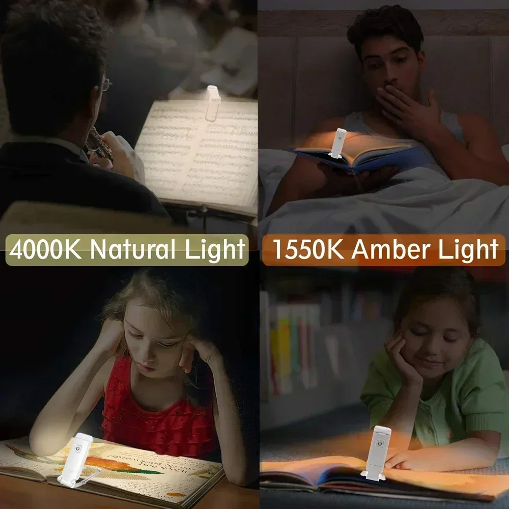 Rechargeable LED Eye Protection Clip-On Book Light