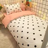Cute Strawberry Bedding Set Pink Duvet Cover Flat Sheet Pillowcase Soft Bed Linens Single Girls Dormitory Bedroom Home Textile 4