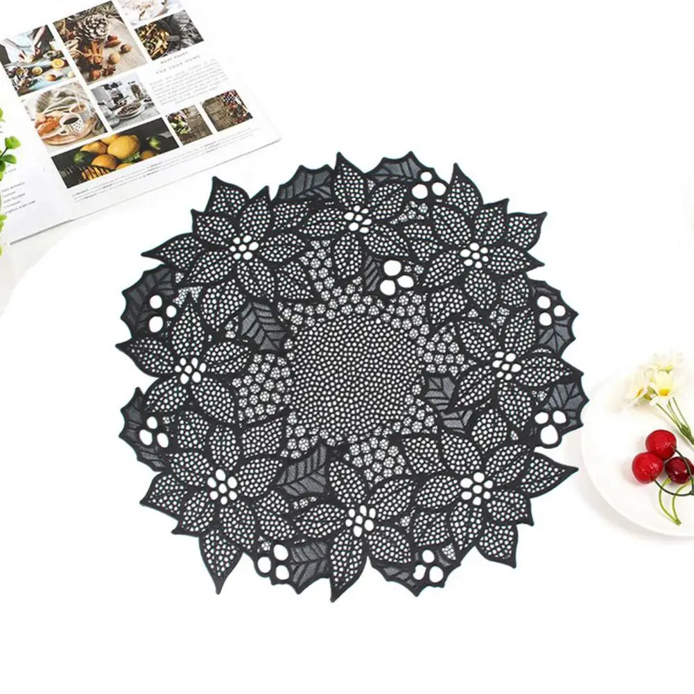 

Simple Design Placemat Elegant Floral Heat Resistant Placemat Set for Home Dining Wedding Decoration Pvc Table Protection Mat