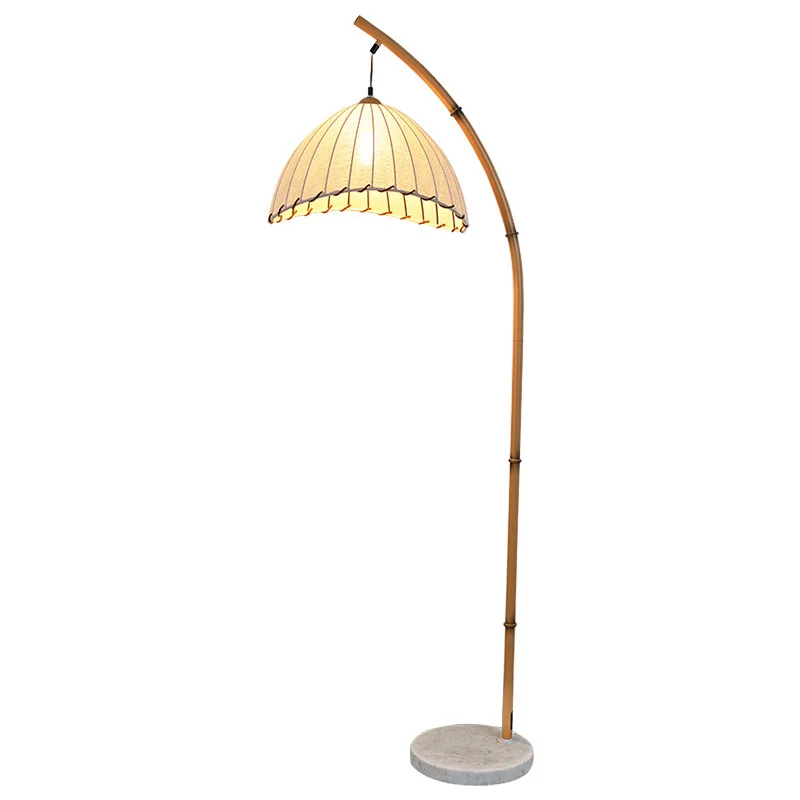 Wabi-sabi wind, floor lamp, retro Zen homestay living room study vertical reading lamp