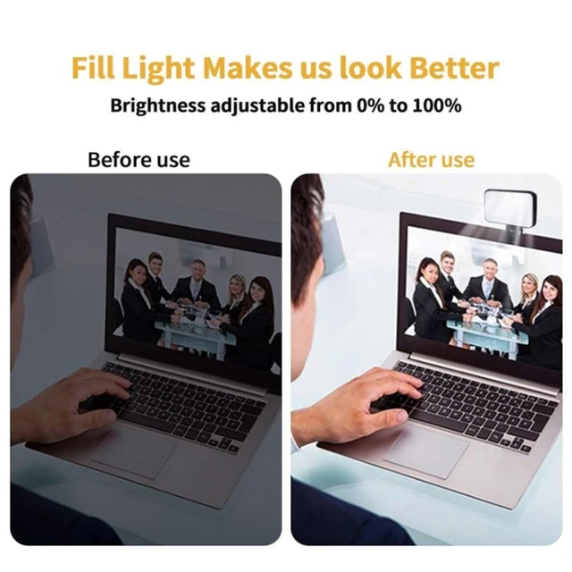 New Portable Mini Selfie Fill Light 3 Modes Adjustable Brightness Rechargeable Clip On For Mobile Phone Computer Fill Light 4