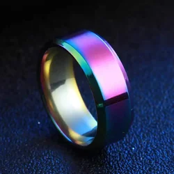 Elegant Black Matte Stainless Steel Wedding and Engagement Band - 8 (Multicolor)