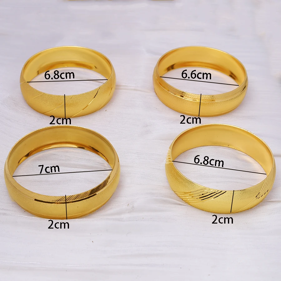 Bangle Bracelet Zirconia Bangle Big Wide Ethiopian Bangle Gold Color Bangles & Bracelets Dubai African Men Women Jewelry