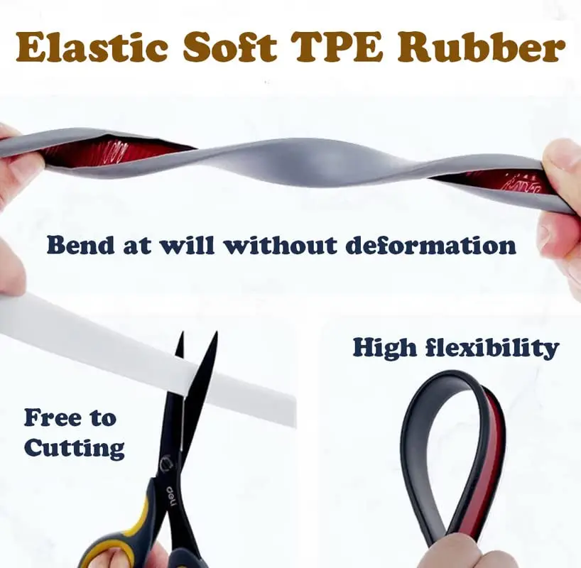Self-Adhesive U Shape Edge Protector for Furniture Rubber Edge Banding Cabinet Repair Restoration Wood Veneer Guards Tape 5M