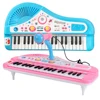 Kids Music Toy Piano Keyboard Toy 37 Keys Pink Electronic Musical Multifunctional Instruments with Microphone My First Pinao Toy 1