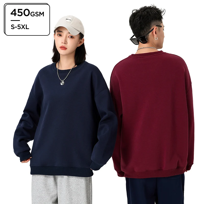 

High Quality Plain Blank Printed Crew Neck Sports Oversized Hoodie Man Erkek Custom LOGO Crewneck Sweatshirt for men
